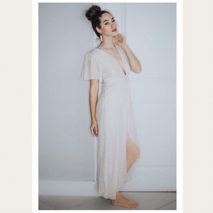 🆕Maverick Beige/ivory Slit Dress
